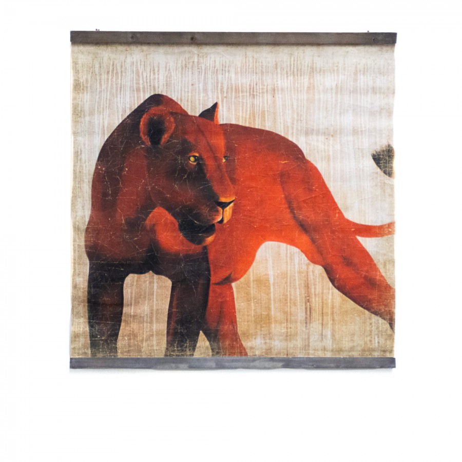 RED LIONESS (120x120cm)